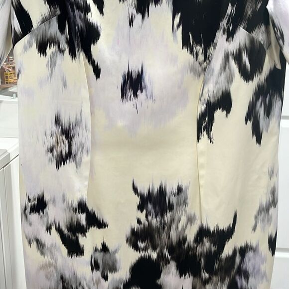 LELA ROSE Yellow, Black and Light Grey Tie Dye Knee Length Dress, Size 12 - Picture 3 of 13